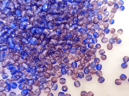 3mm Glasschliffperlen - Blau & Lila