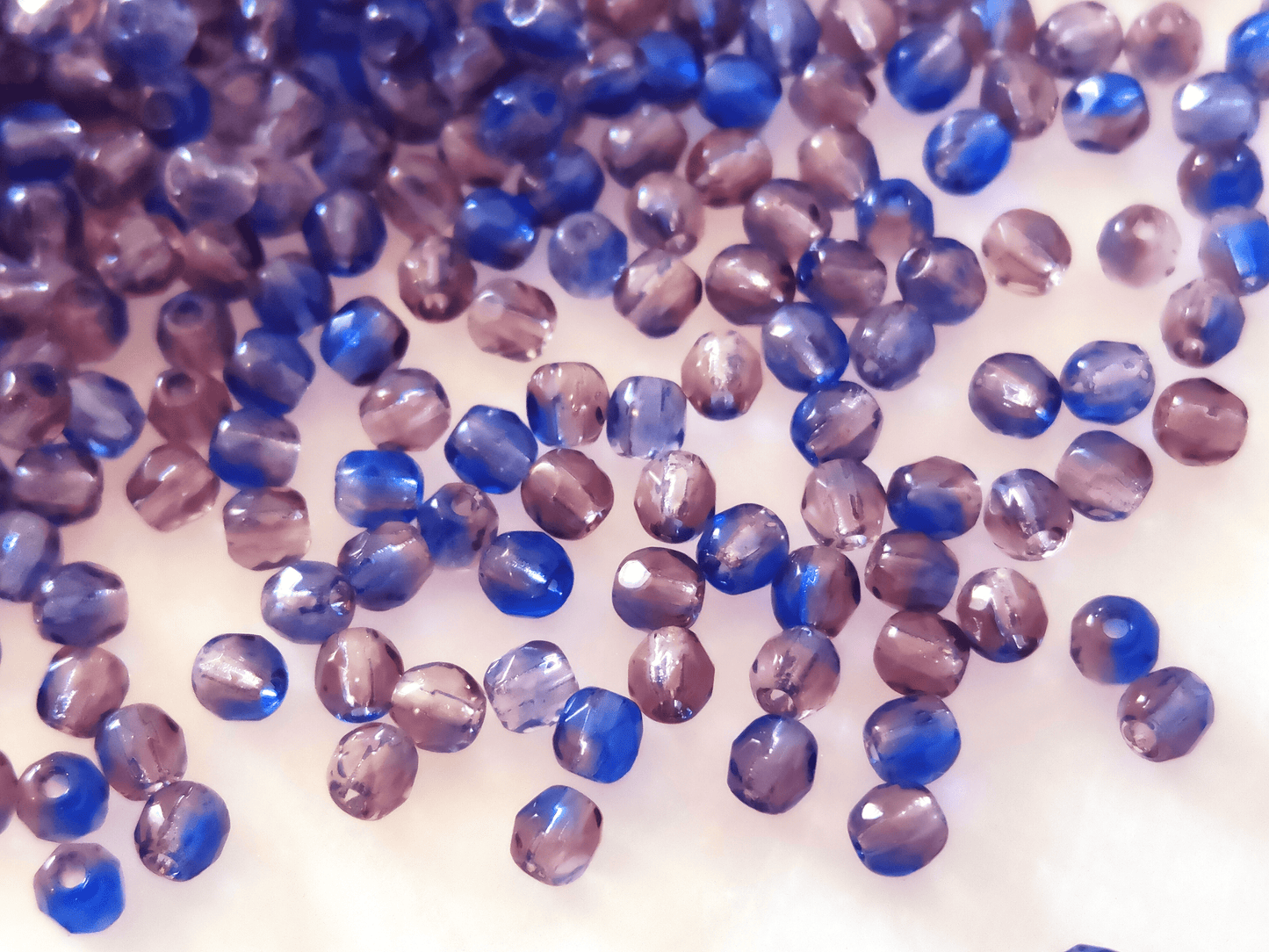 3mm Glasschliffperlen - Blau & Lila