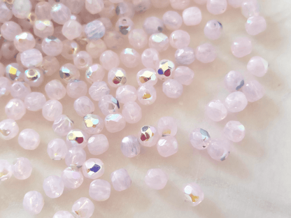 3mm fire-polished beads - pastel purple iris