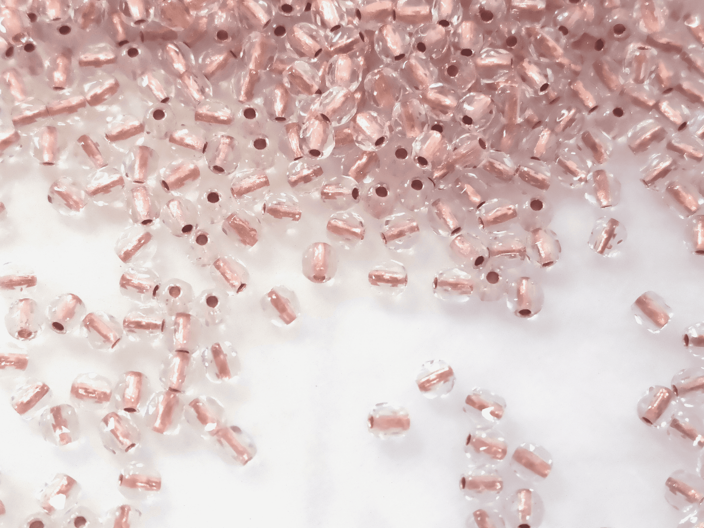 3mm fire-polished beads - colorless & copper