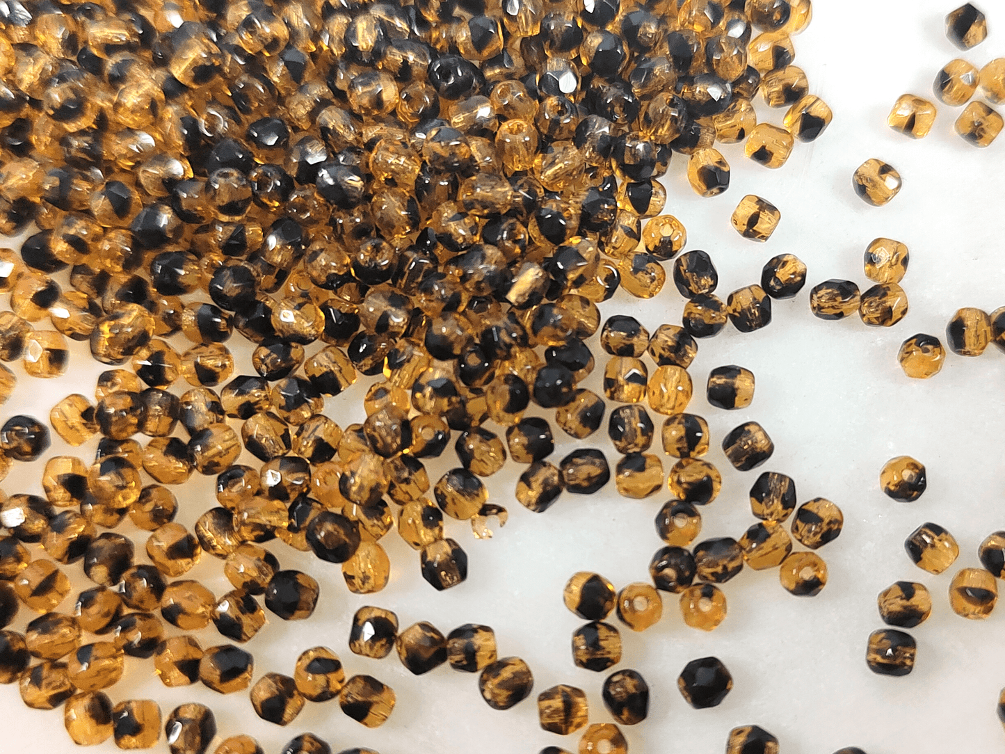 3mm fire-polished beads - warm brown & black