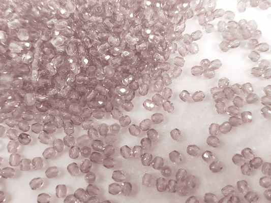 3mm Glasschliffperlen - gedeckt Pastell-Lila