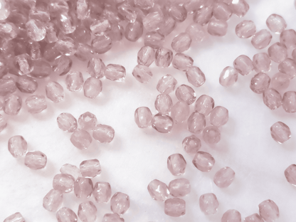 3mm Glasschliffperlen - gedeckt Pastell-Lila