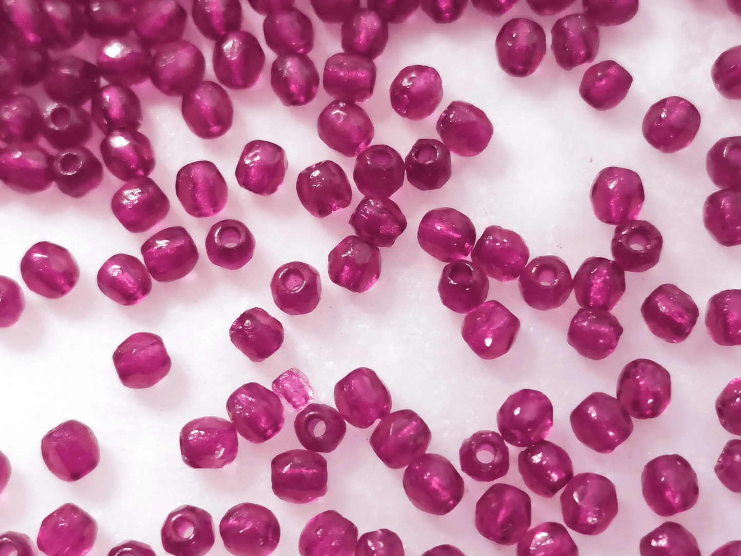 3mm fire-polished beads - deep pink