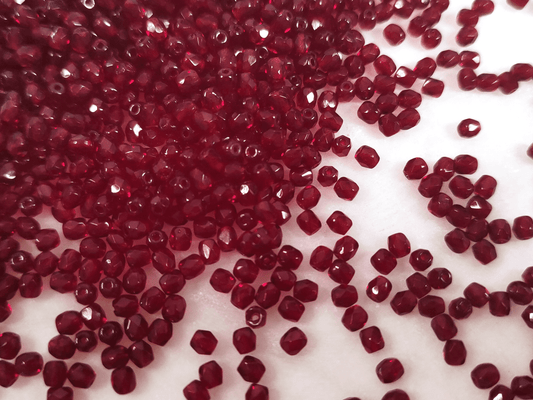3mm fire-polished beads - blood red