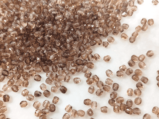 3mm fire-polished beads -  muted brown