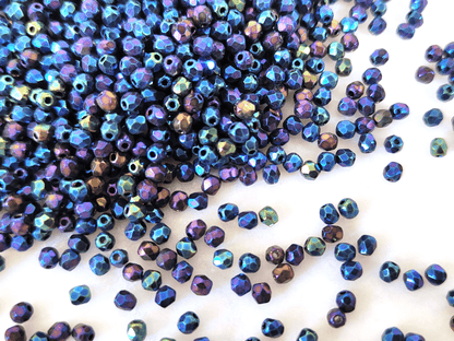 3mm fire-polished beads - galaxy