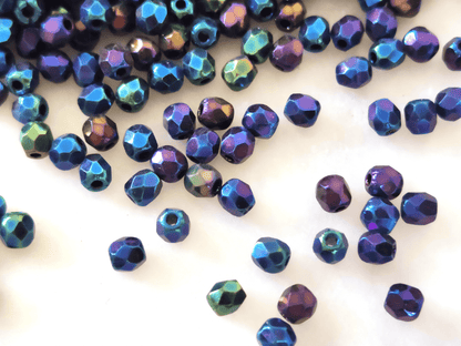 3mm fire-polished beads - galaxy
