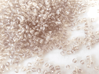 3mm fire-polished beads -  pastel brown