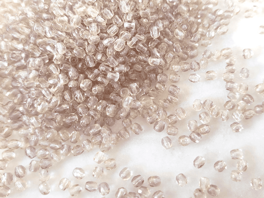 3mm fire-polished beads -  pastel brown