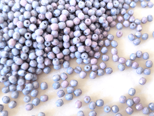 3mm fire-polished beads -  light blue & lilac