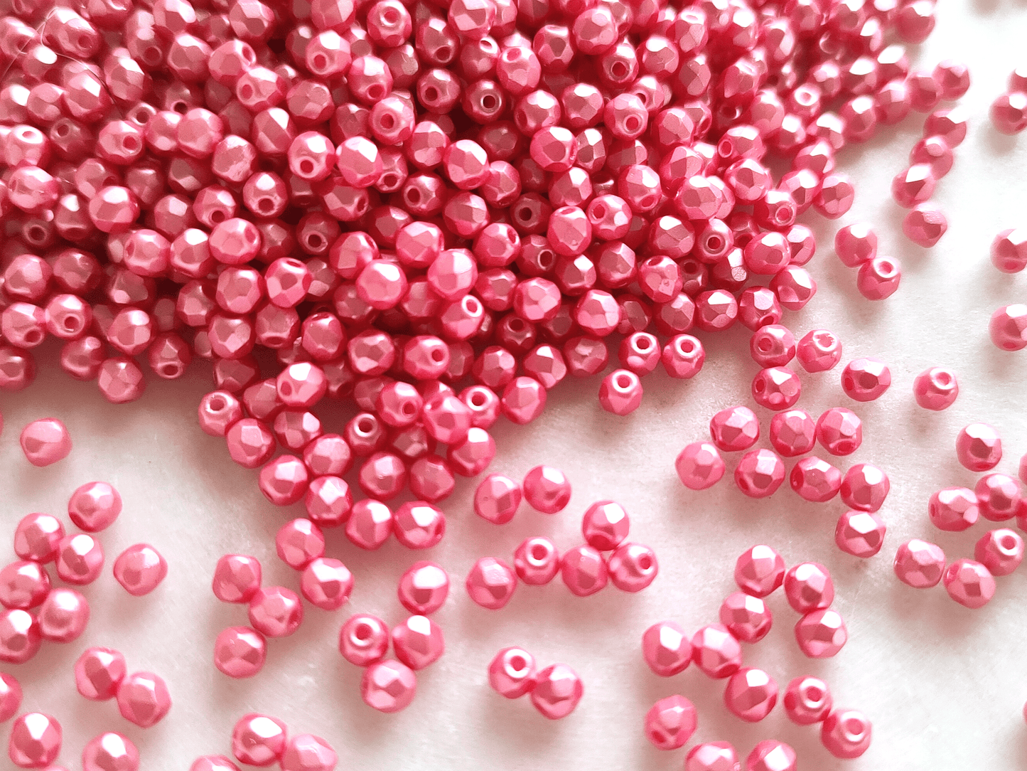 3mm Glasschliffperlen - Pink Perlglanz