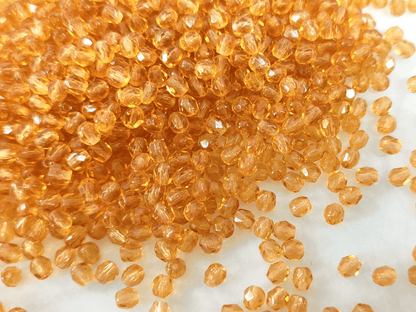 4mm Glasschliffperlen - warmes Orange