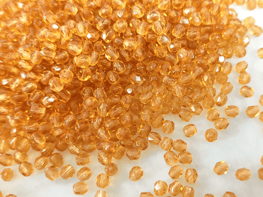 4mm fire-polished beads - warm orange