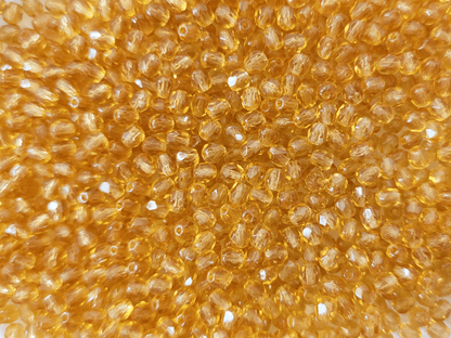 4mm Glasschliffperlen - warmes Orange