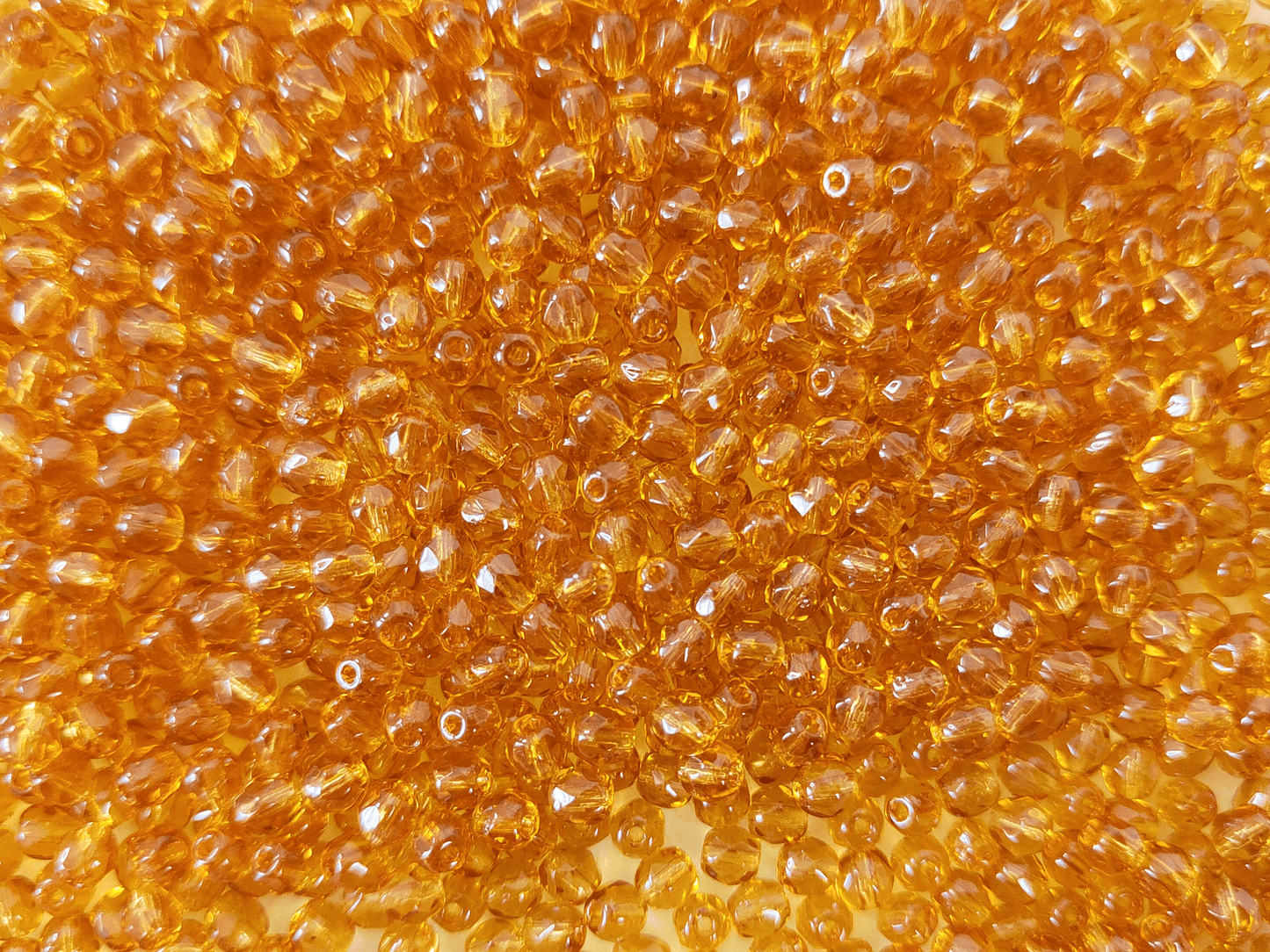 4mm fire-polished beads - deep orange