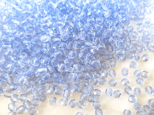 4mm fire-polished beads - sky blue