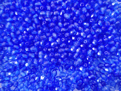 4mm Glasschliffperlen - Königsblau