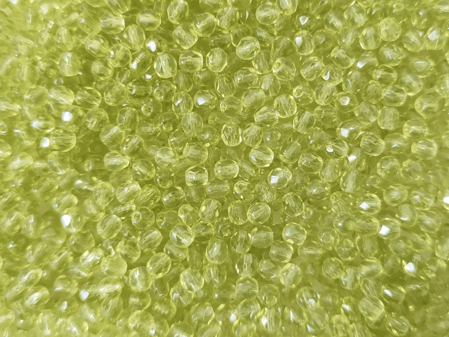 4mm fire-polished beads - light green