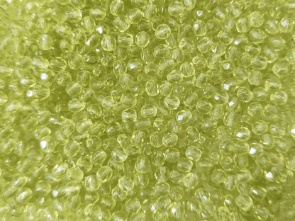 4mm fire-polished beads - light green