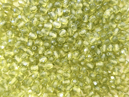 4mm Glasschliffperlen - Grasgrün
