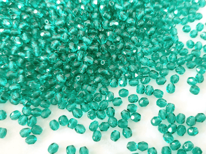 4mm Glasschliffperlen - Waldgrün