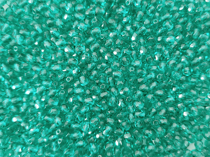4mm Glasschliffperlen - Waldgrün