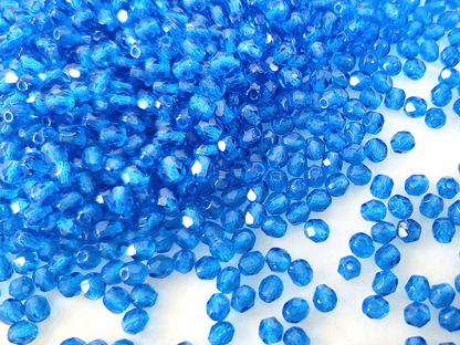 4mm Glasschliffperlen - Blau