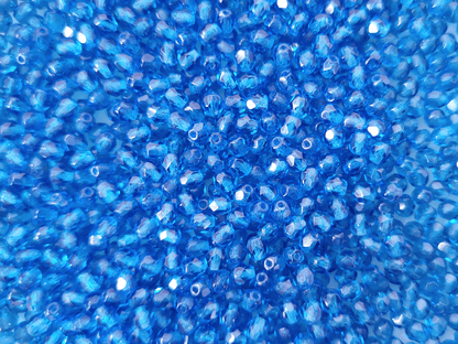 4mm Glasschliffperlen - Blau