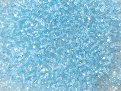 4mm Glasschliffperlen - Hellblau