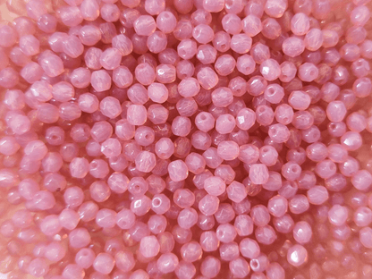 4mm Glasschliffperlen - milchig Rosa