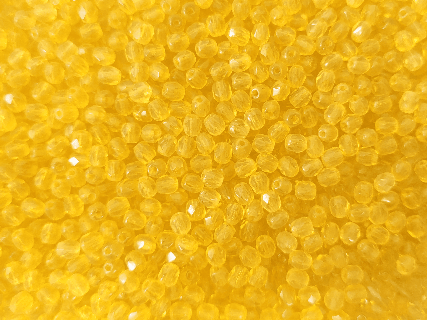 4mm Glasschliffperlen - Zitronengelb