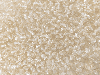 4mm fire-polished beads - pastel yellow