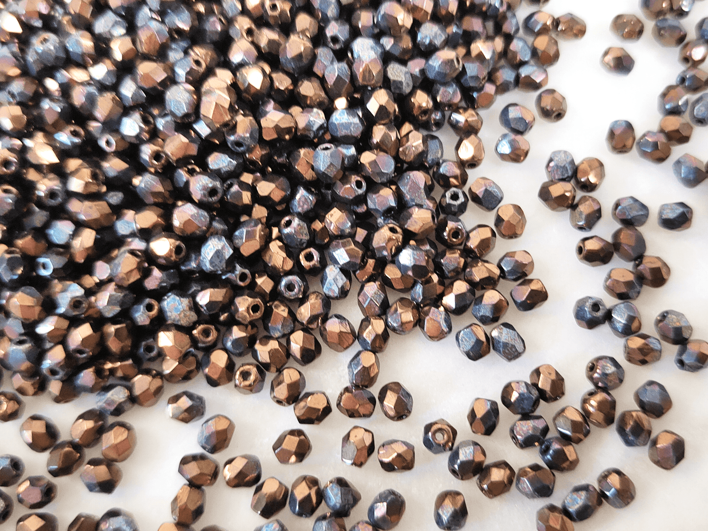 4mm fire-polished beads - dark bronze