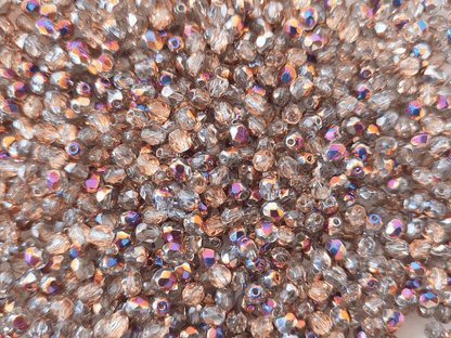 4mm fire-polished beads - bronze Marea