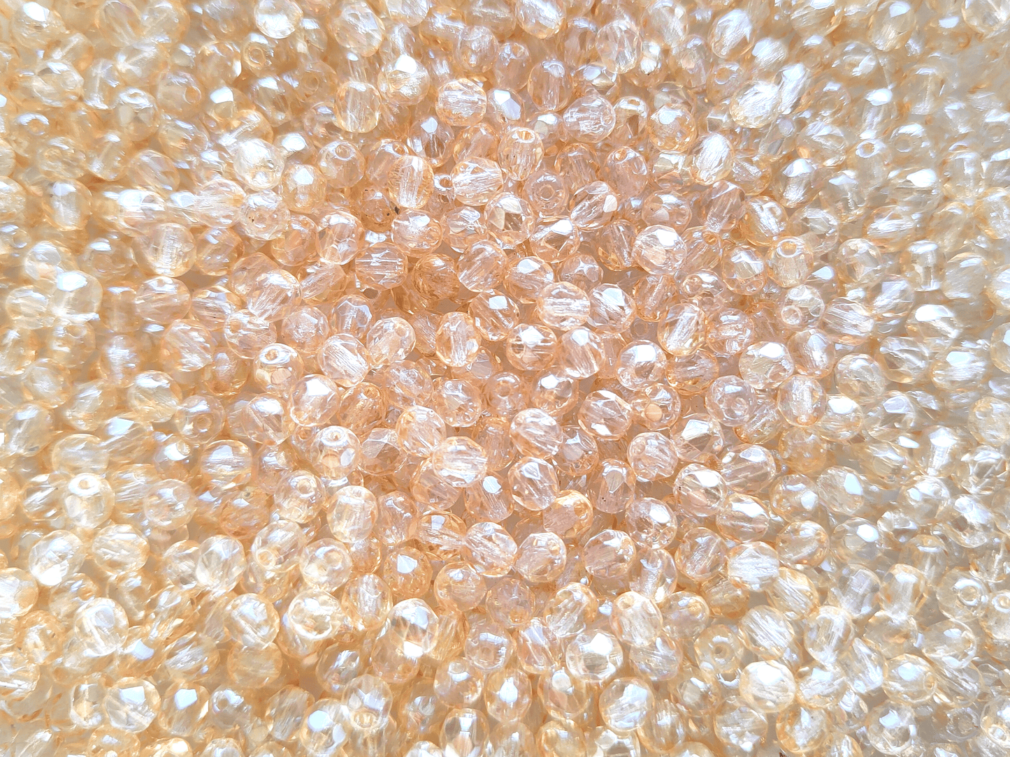 4mm fire-polished beads - pastel beige