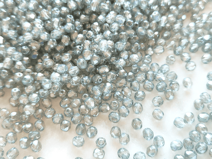 4mm fire-polished beads - pastel moos green