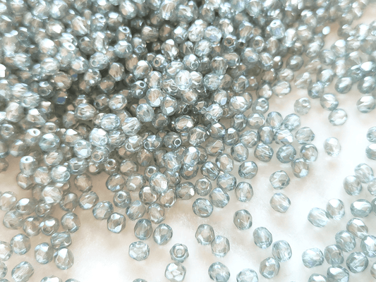 4mm Glasschliffperlen - Pastell Moosgrün