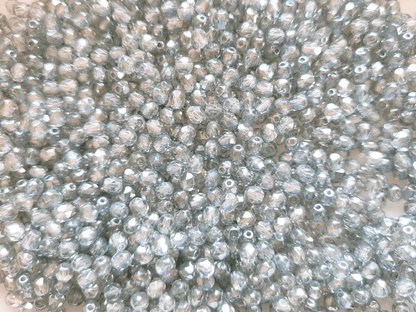 4mm fire-polished beads - pastel moos green