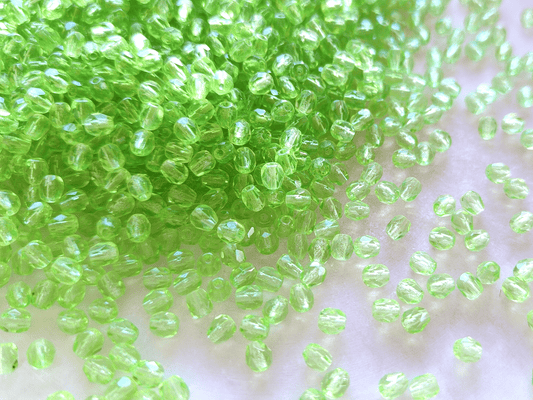 4mm Glasschliffperlen - Apfelgrün