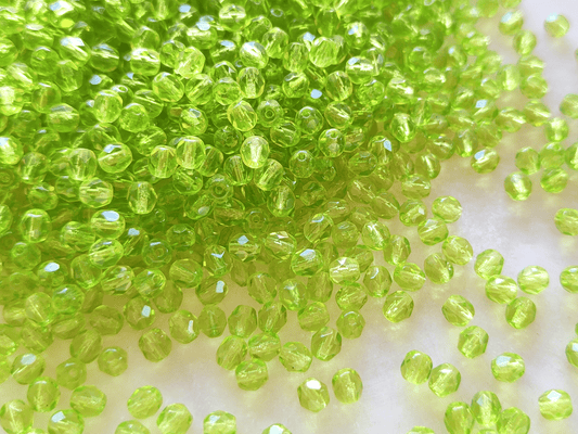 4mm Glasschliffperlen - Frühlingsgrün