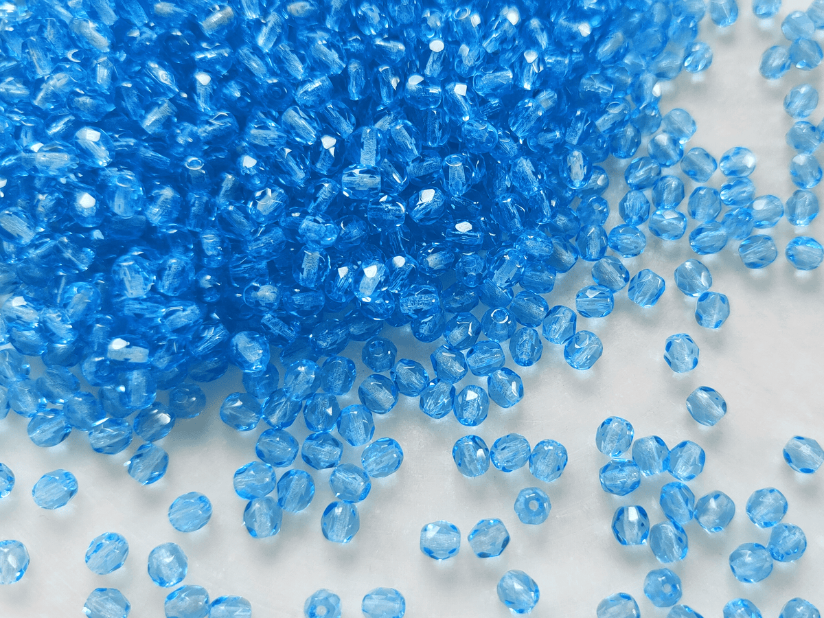 4mm Glasschliffperlen - Medium Blau