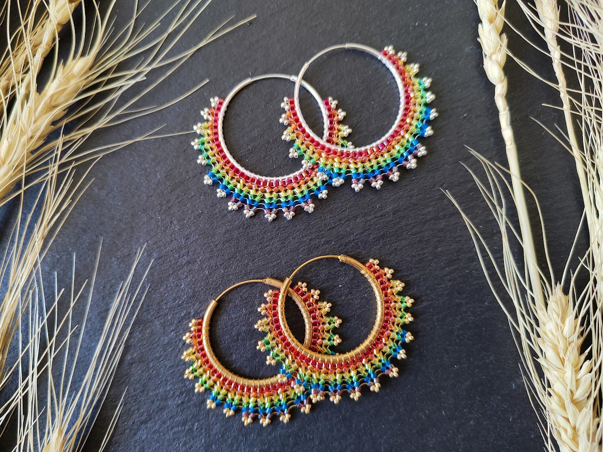 Silver hoop earrings "Neomi" - rainbow / LGBTQ+
