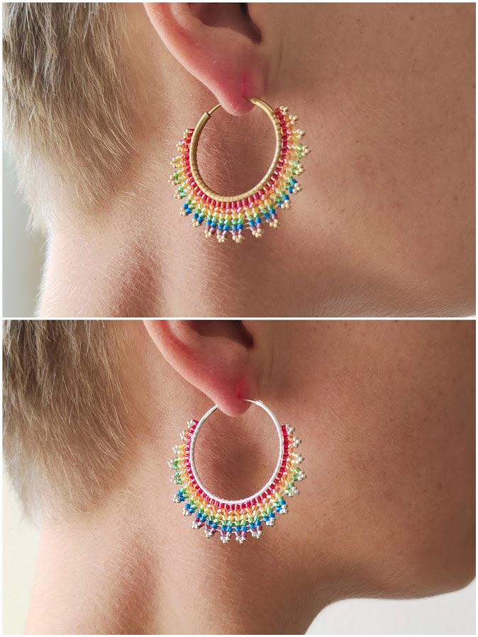 Silver hoop earrings "Neomi" - rainbow / LGBTQ+