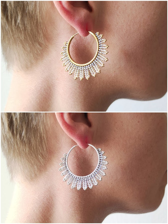 Silver hoop earrings "Neomi" - silver