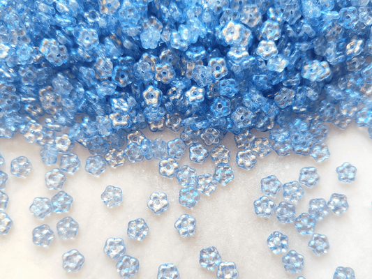 Forget-me-not flower beads 5mm - sky blue iris