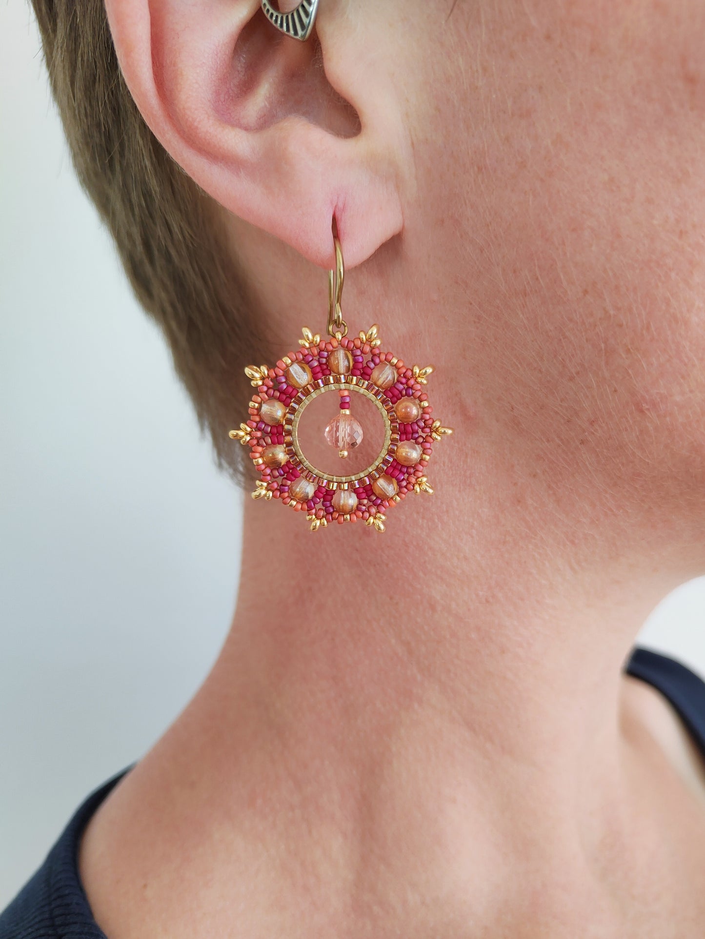 Woven earrings "Philippa" - red