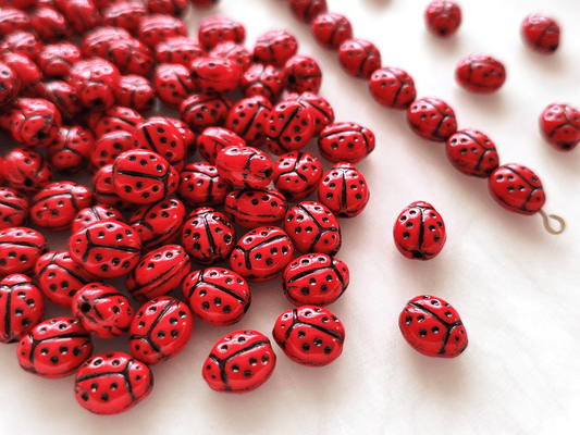 Marienkäfer 10x7mm - Rot & Schwarz