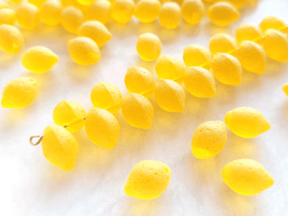 Lemon beads 10x14mm - matt sun yellow