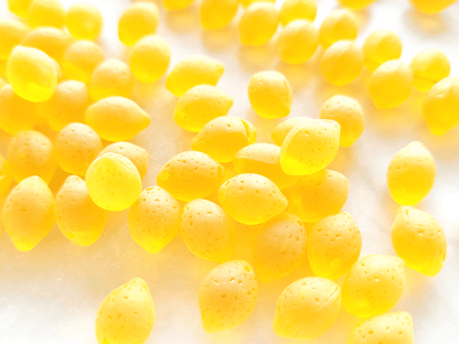 Lemon beads 10x14mm - matt sun yellow
